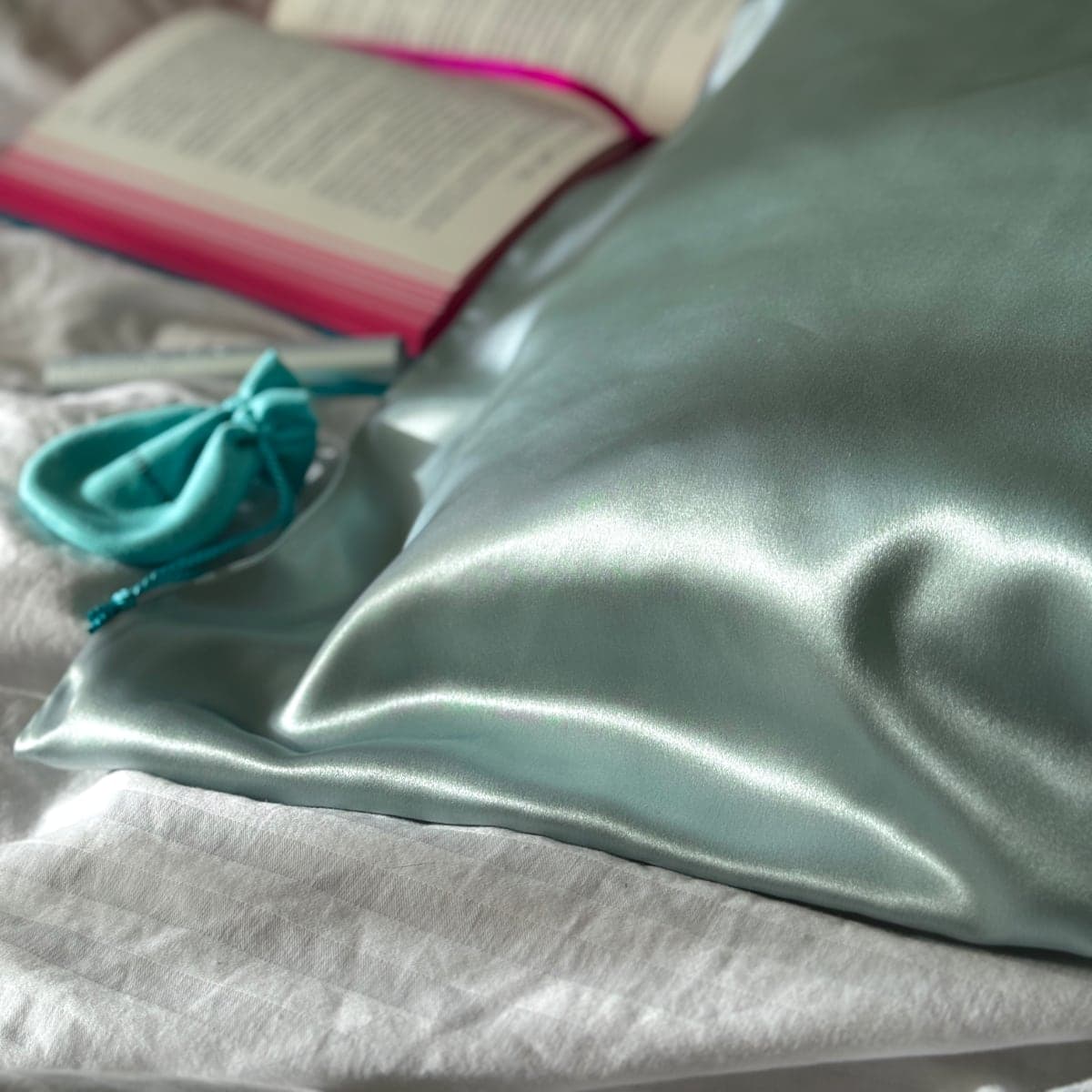 SILKONI Шовкова наволочка Mulberry, світло-блакитний - 3