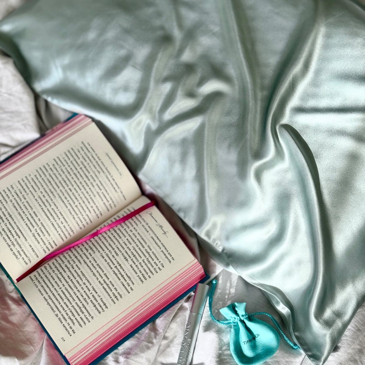 SILKONI Шовкова наволочка Mulberry, світло-блакитний - 4